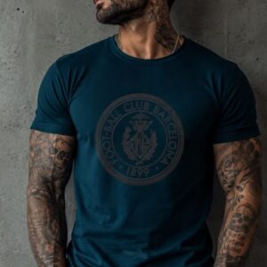 Camiseta verde sello redondo
